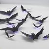 3D PET Glowing Bat LED Wall Stickers 12/24 PCS No Damage to Wall Decals for Halloween Family Gathering Party Decor