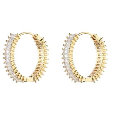 Stainless Steel Earrings Europe Rectangular Zircon Earrings Female Trend Personality Gold Fashion Earrings .