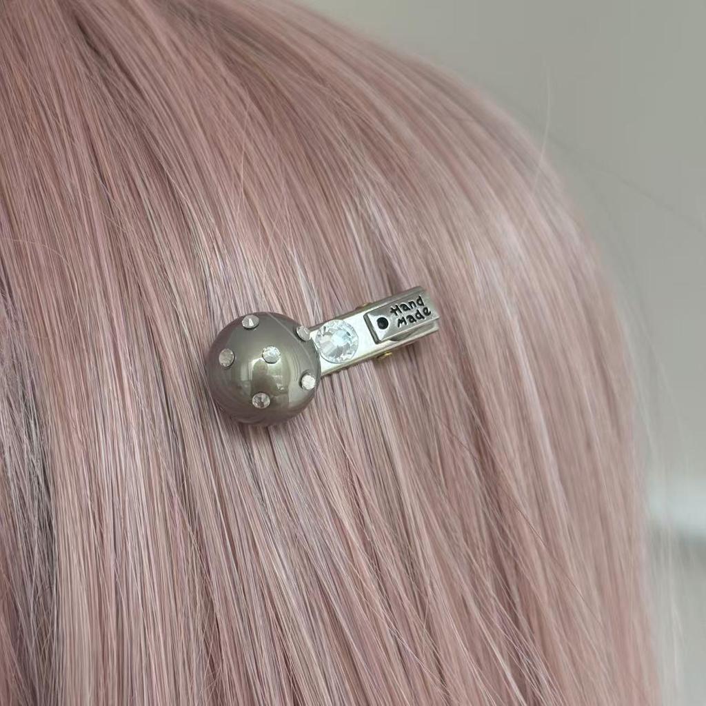 Versatile Rhinestone Bead Hair Clip for Women - Simple Duckbill Side Clip for Bangs