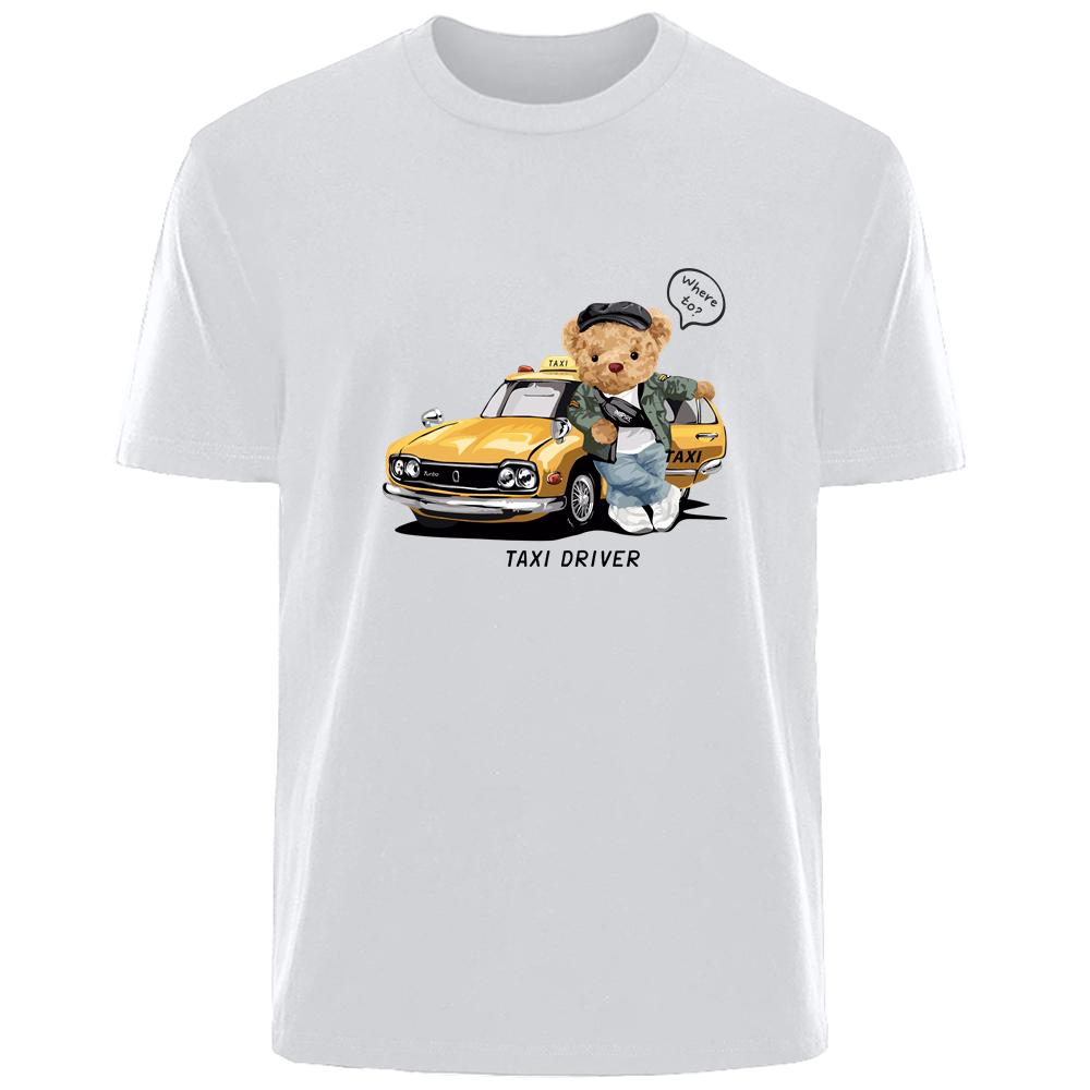 

Creative Funny Bear Print Summer High Quality Men s 100% Cotton Breathable Sweat Absorbent T-Shirt