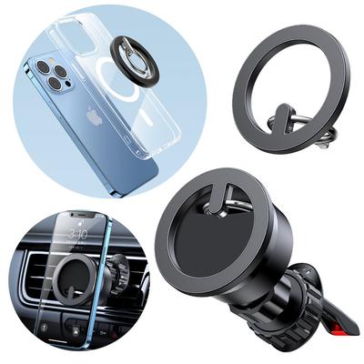 Car Phone Holder Magnetic Ring Stand Black