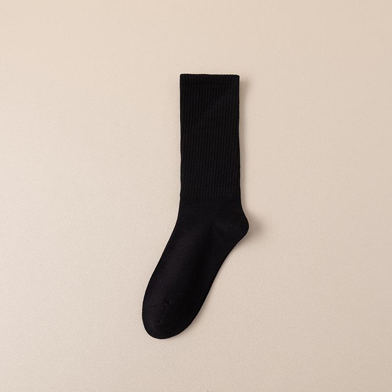 Japanese Style Women’s Ruffle Mid-Calf Socks - Spring/Summer Odor-Resistant Cotton In Black & White.