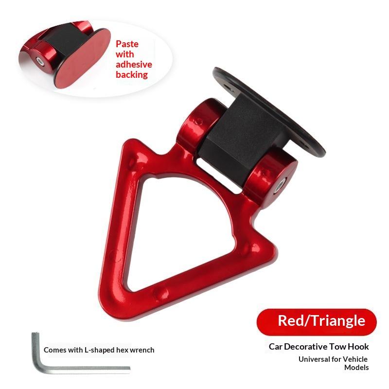 Car Decorative Tow Hook Triangle Shape Self Adhesive Bumper Tow Hook Plastic Hook For Vehicle Exterior Decoration Modification