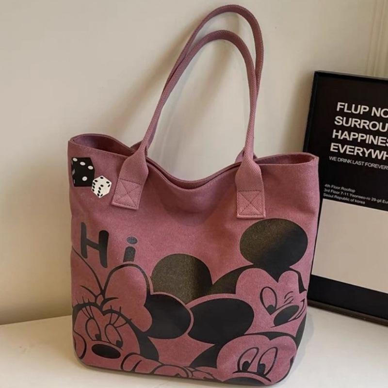 2025 Large Japanese Cartoon Canvas Tote Bag: Women's Thickened Commute Single Shoulder Bag
