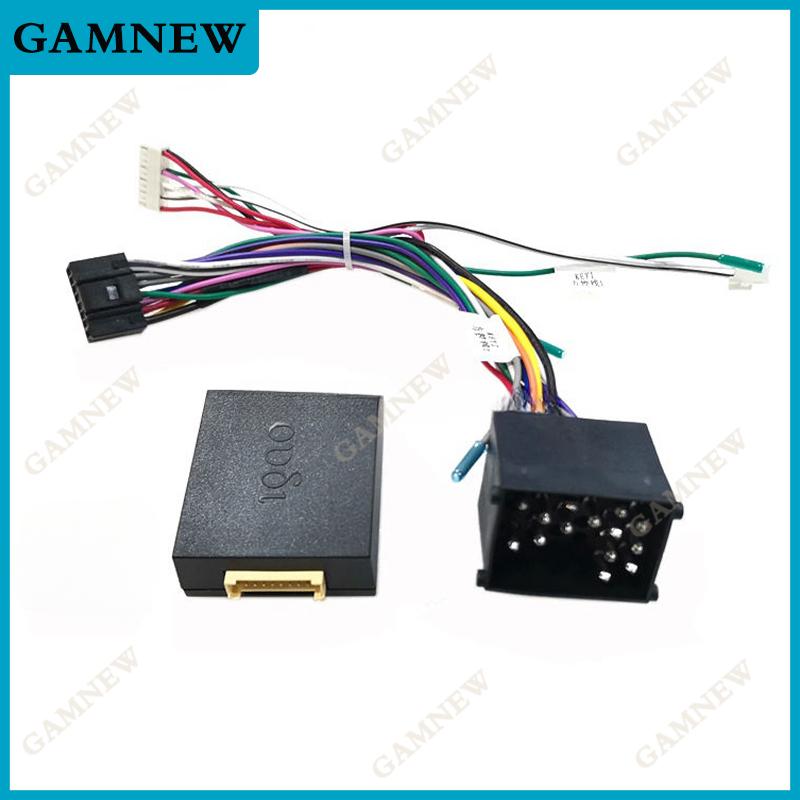 Car 16Pin Power Wiring Harness Cable Adapter With Canbus For BMW E46/E39(1995-2000)/E53(99) Install Aftermarket Android Stereo