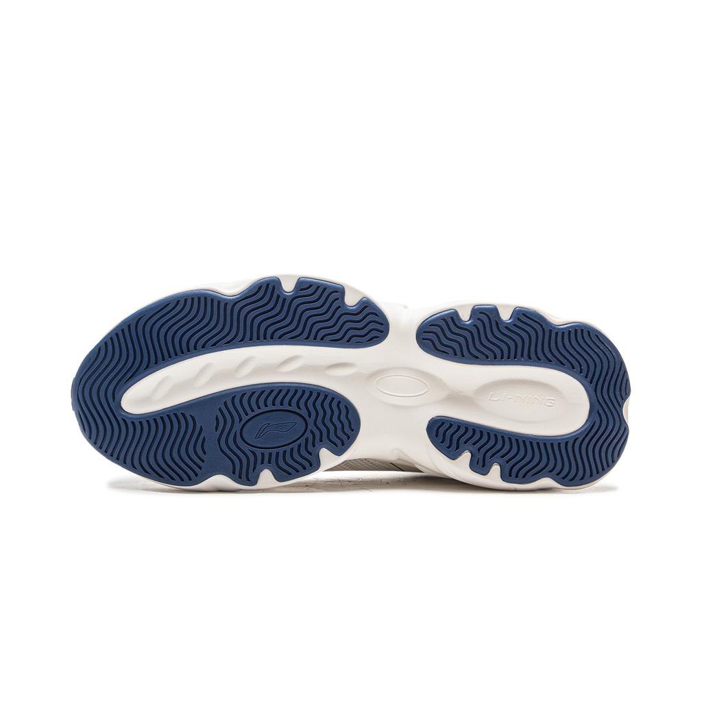 New LiNing Coconut Milk Breathable And Lightweight Low Top Chunky Sneakers Men's White Gray Blue AGCV403-1