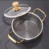 Honeycomb Bottom Non-stick Pot with Glass Lid Slow Cooker Stainless Steel Soup Pot  Dormitory