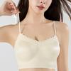 New Seamless Satin Lace Beautiful Back Suspender Underwear Women's Thin Shoulder Straps with Small Breasts Gathering Comfortable Vest Bra