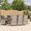 VidaXL 9-piece Garden Dining Set with Cushions Grey 3185037