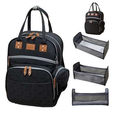 Three Mushroom Mother's Bag Backpack, Large Capacity, Lightweight, Multifunctional, Includes Crib, USB Port, Diaper Changing Pad, and Insulated
