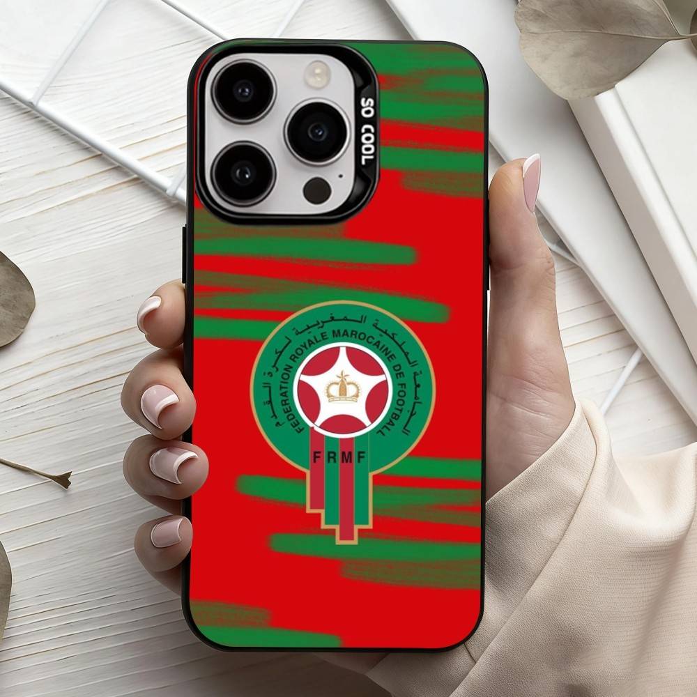 M-Morocco F-Flag Phone Case For iPhone17,16,15,14,13,12,11 Plus,Pro Max Candy Silver Plated Inside Cover