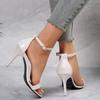 2025 Fashion Women's High Heels Sandals Thin Heels Heel Wrap One-length Strip Shoes Women Leisure Dress Sexy Sandalias De Mujer