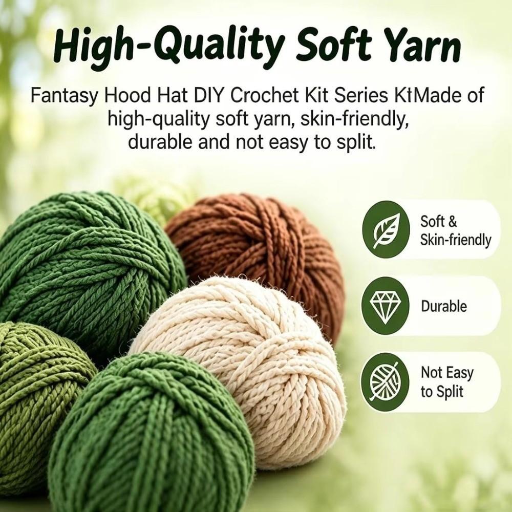 Handmade Knitted Hat Crochet Kit DIY Animal Hood Hat Crochet Kit  for Beginners