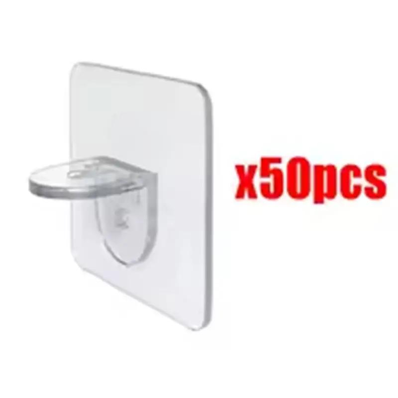 Shelf Bracket Adhesive Nail Self-adhesive Wardrobe Shelf Bracket Clip Wall Hanging Bracket Partition Non Punching Strong Bracket