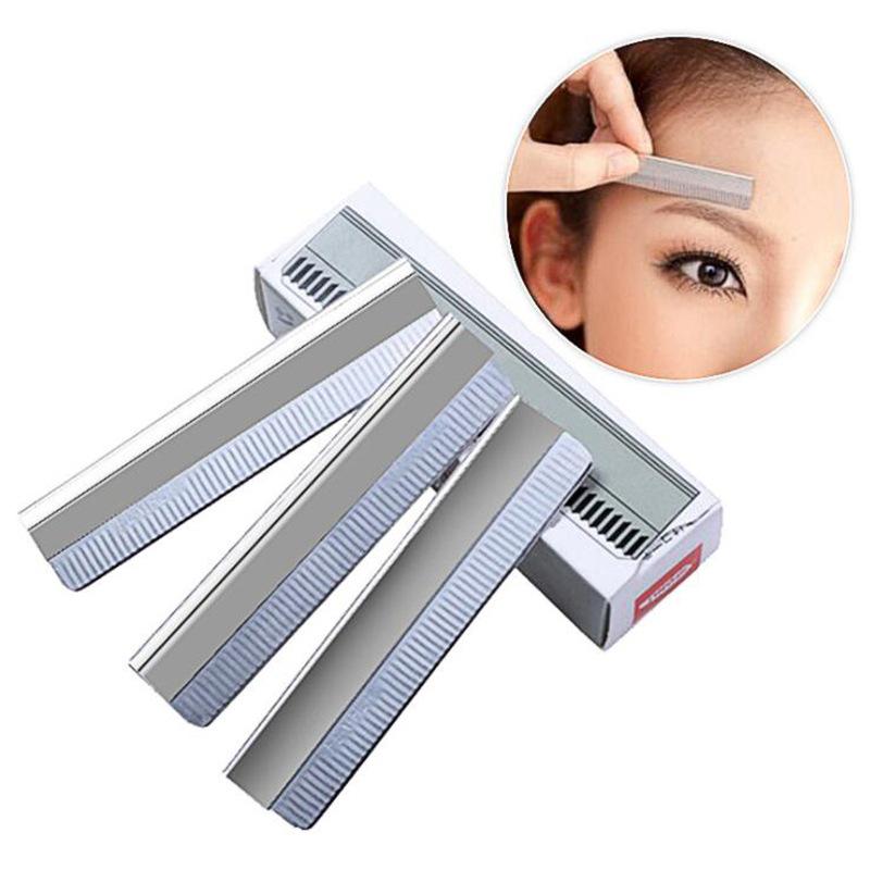 Sharp Genuine Eyebrow Trimmer Blades for Makeup Artists - Photo Studio Beauty Tools with Razor Handle.