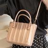 Solid Color Pleated Handbag Bag Women's Autumn New Casual Shoulder Messenger Tote Bag