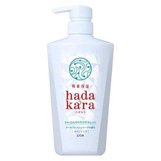 Lion Hadakara Body Soap, Moisturizing + Cooling Type, Cool Fresh Soap Scent, 460ml