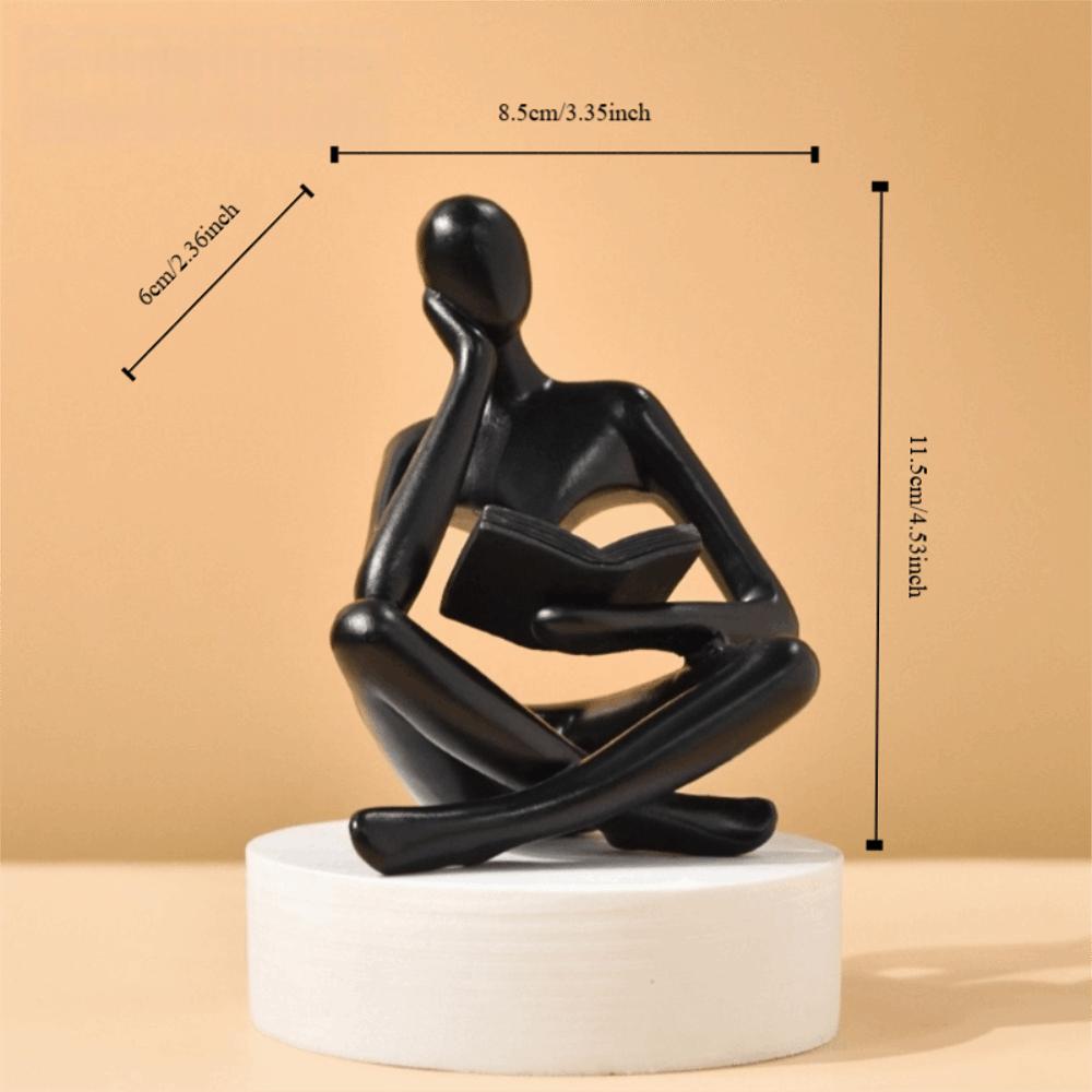 Nordic Style Reading Sculpture Modern Resin Figurine Ornaments The Thinker Statue  Living Room