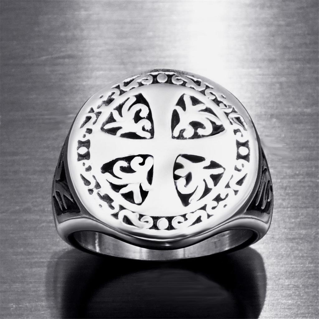 Cross Ring European and American Believer Missionary Ring Men's Ring