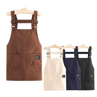 New Canvas Cooking Apron Oil-proof Waterproof Baking Overalls Sleeveless Adjustable Straps Coffee Shop Bibs Household