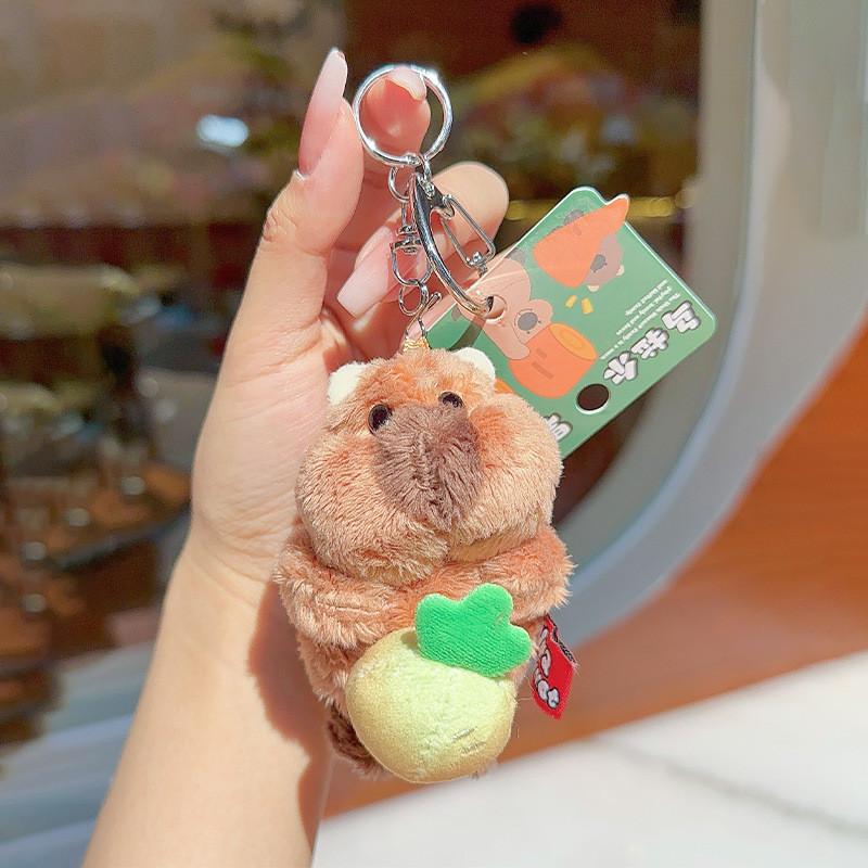 Carrot Hoodie Hugging Carrot Marmot Cartoon Plush Keychain Cute Doll Pendant