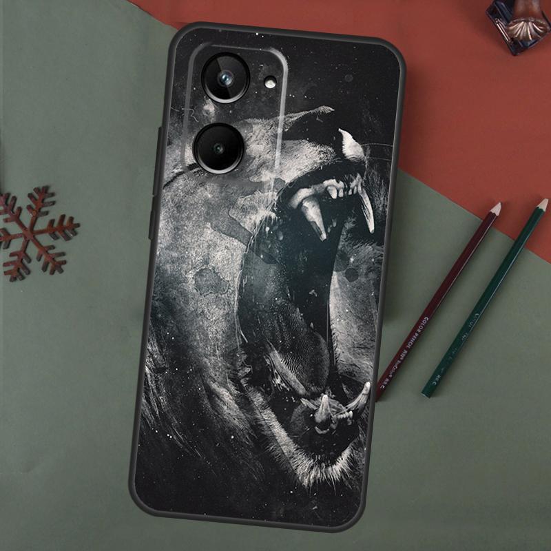 Roaring Lion Case For Realme C61 C53 C55 C33 C63 C51 C65 C67 C71 C75 11 12 13 14 15 Pro Plus GT6 GT7 Pro