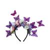 Handcraft Butterfly Flower Hairhoop Fascinator Headband For Adult Music Festival Costume Event Theme Parties Wear