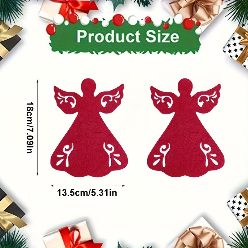 Christmas Knife and Fork Placemats, Angel-shaped Knife and Fork Storage Stand Mats Set, Knife and Fork Pockets, for Christmas
