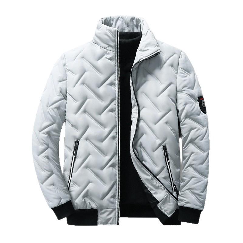 Męska Lekka Bawełniana Kurtka Puchowa jesienno-zimowa w Koreańskim Stylu z Kołnierzem Stójką