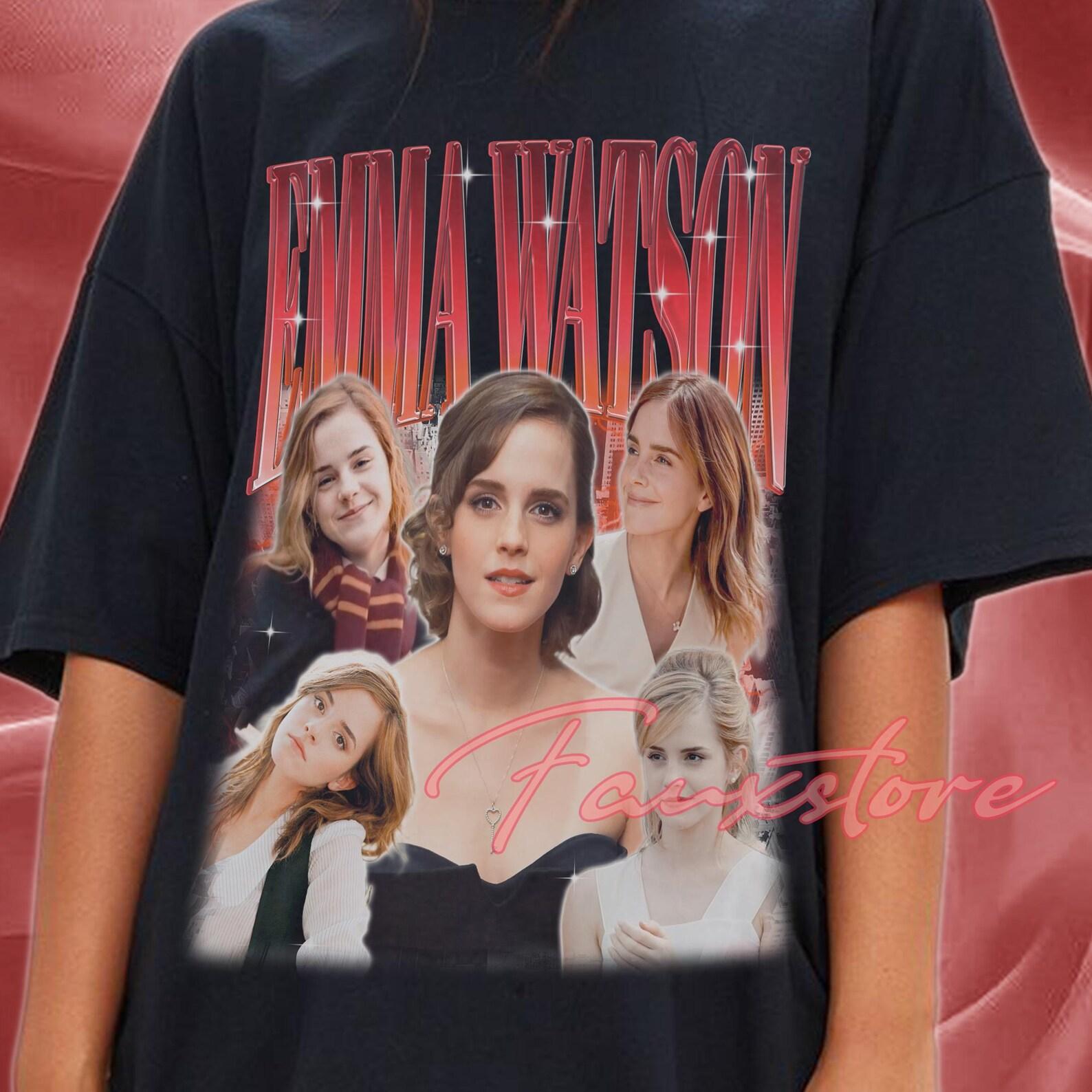 Emma Watson Collage Graphic T-Shirt, Vintage Comfort Colors Tee L