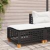 VidaXL Garden Stool and Cushion Black 63.5x56x32 Cm Woven Resin, Garden Seat, Outdoor Seating, Cube Stool, 365932