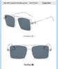 Korean Retro Metal Square Unisex Sunglasses - Blush, Anti-UV