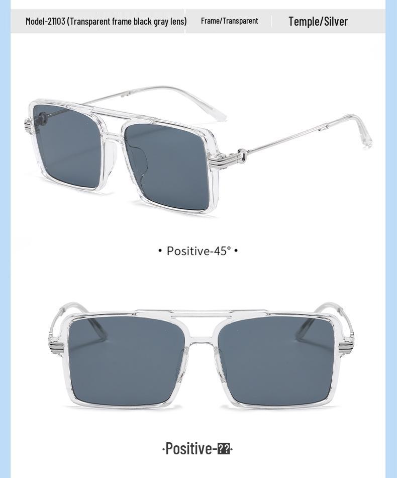 Korean Retro Metal Square Unisex Sunglasses - Blush, Anti-UV