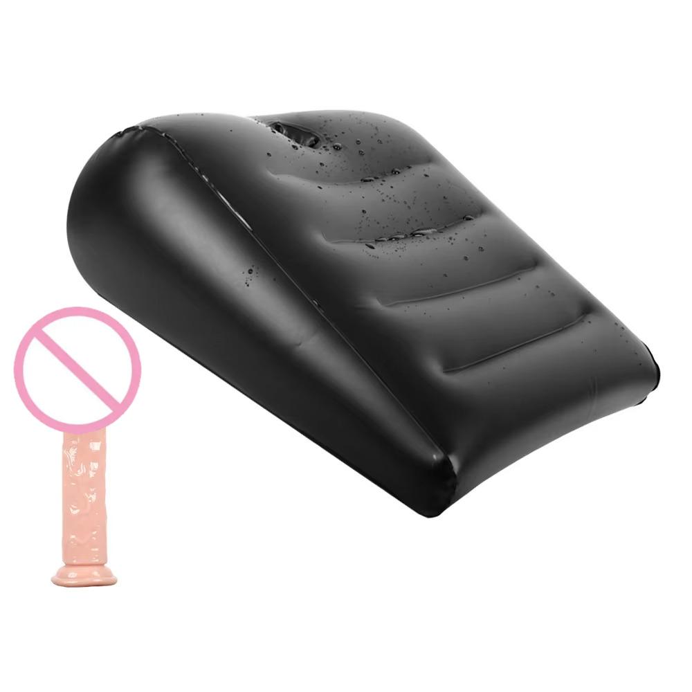 Portable Lightweight Adult Support Pillow PVC Inflatable Wedge Pillow With Hold For Dildo Sex Position Couple Sex Cushion