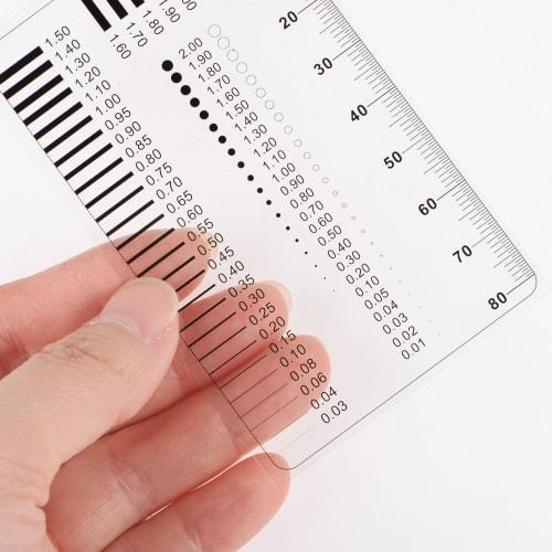 uxcell High-Precision SEC Size Estimation Chart, 80mm Transparency Defect Detection Film Ruler, Diameter and Line Width Defect Measurement