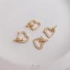 14K Gold-Filled Peach Heart Jewelry Buckle with Zircon and Pearl Pendant