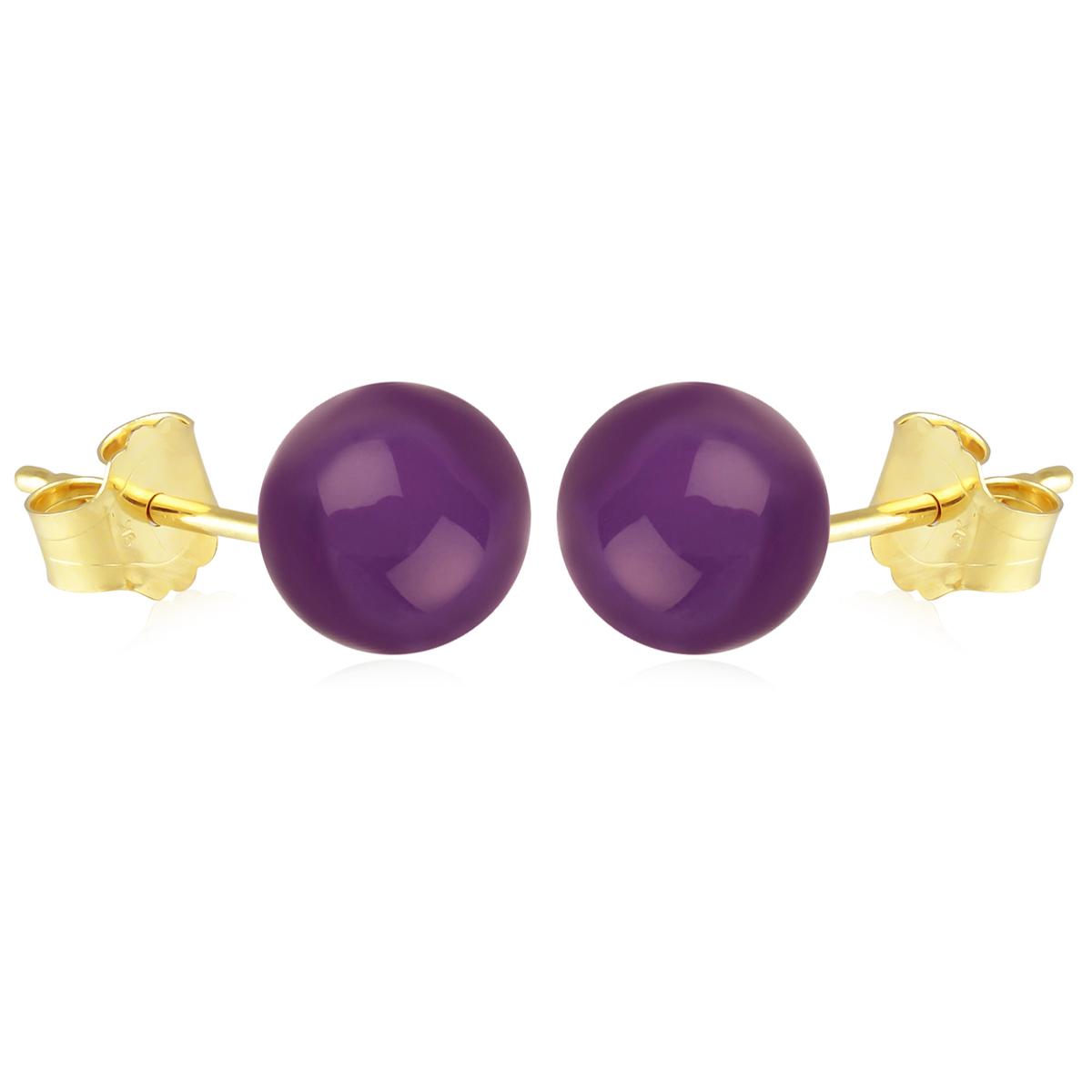 

Les Trésors De Lily [M7113] - Позолоченные серьги с аметистом Mineralia - 10 мм