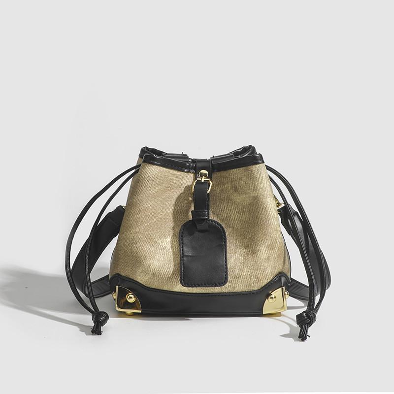 Ielgy Simple Fashion One-Shoulder Messenger Bucket Bag