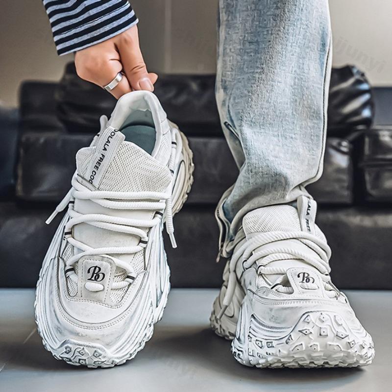 Fashion Men's Low Top Thick Soled Casual Sports Shoes 2025 Autumn Mesh Breathable Fashion Trend Versatile Non Slip Niche Chunky sneakers