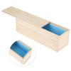 DIY Rose Pattern HandMade Bread Soap Mould Silicone Liner Mold Cake Making Wooden Box(Sky Blue