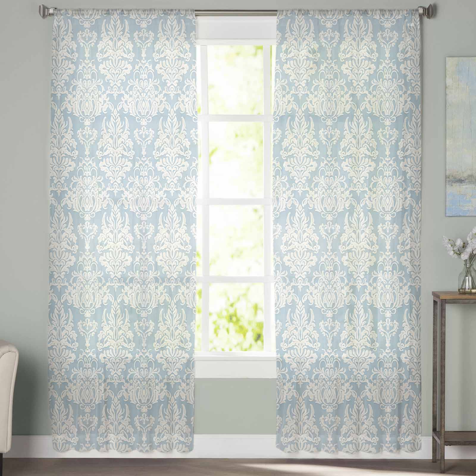 Ретро персидский узор цветочный ближневосточный стиль оконные тюлевые шторы для гостиной — фото 3