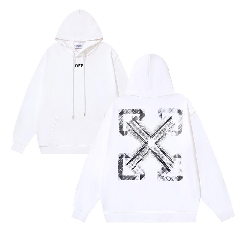 1225 Off-White 2025 Herbst/Winter Neuer OW Grid Arrow Muster Bedruckter Hoodie für Männer und Frauen