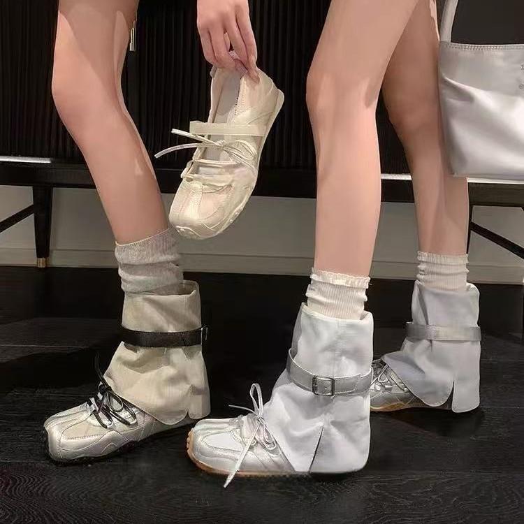 Sleeve lace-up Mary Jane shoes women's 2025 summer new fashion versatile super cool sports leisure pile short boots
