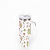 Meoky Creative 5d Christmas 40oz Cup Stainless Steel Vacuum Cups Straw With