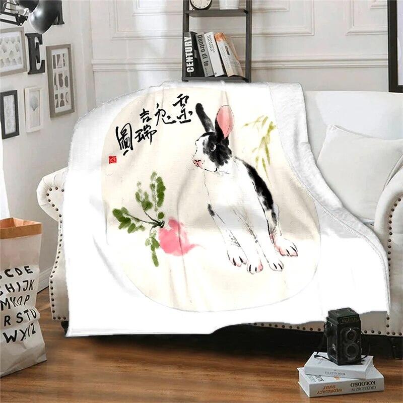 Twelve Chinese Zodiac Signs Pattern Printing Manta Sofa Bed Cover Soft  Blanket Plaid Soft Warm Flannel Throw Blankets Fans Gif