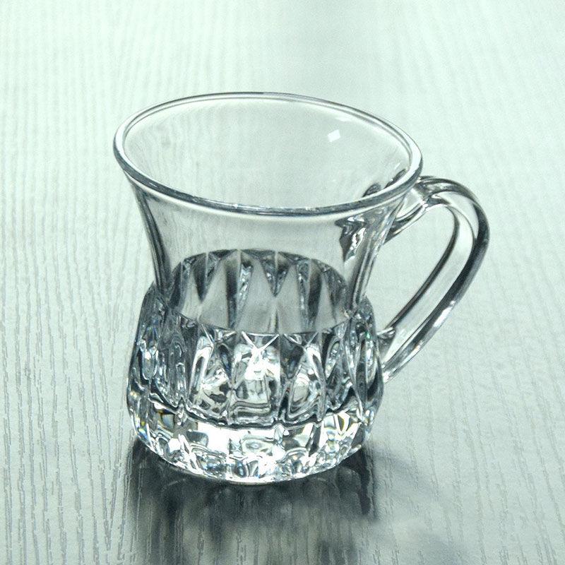 Espresso Cup, Retro Home Coffee Cup with Handle Small Delicate Transparent Glass Afternoon Teacup Women's European Milk Cup