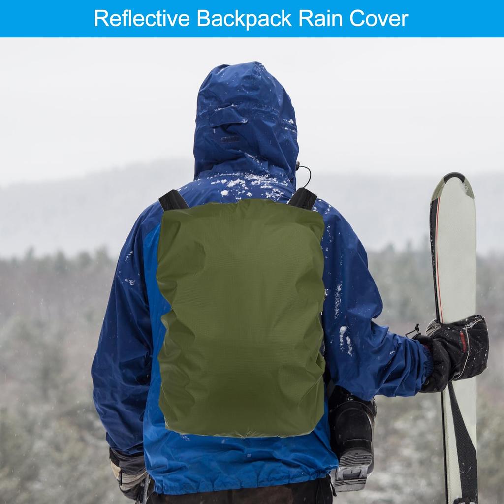 60L Waterproof Backpack Rain Cover with Oxford Cloth Buckle Straps and Drawstring Bag for Large Dark Green [PATIKIL] Hiking, Camping, Travel, Size,