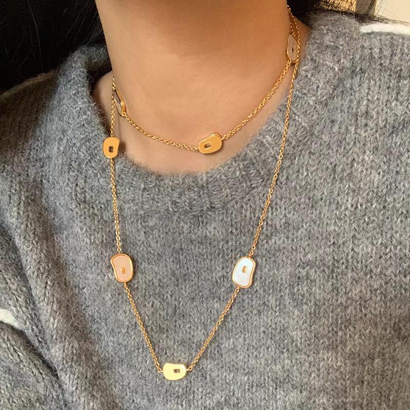 Cute Coffee Plush Bear Necklace Girls Versatile Sweater Chain Childlike Student Party Accessories