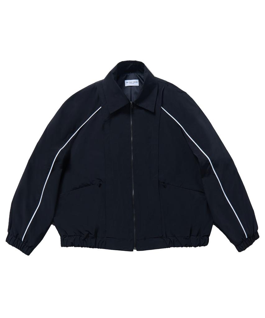 Ten Past Seven Contrast Piping Blouson Jacket - Black