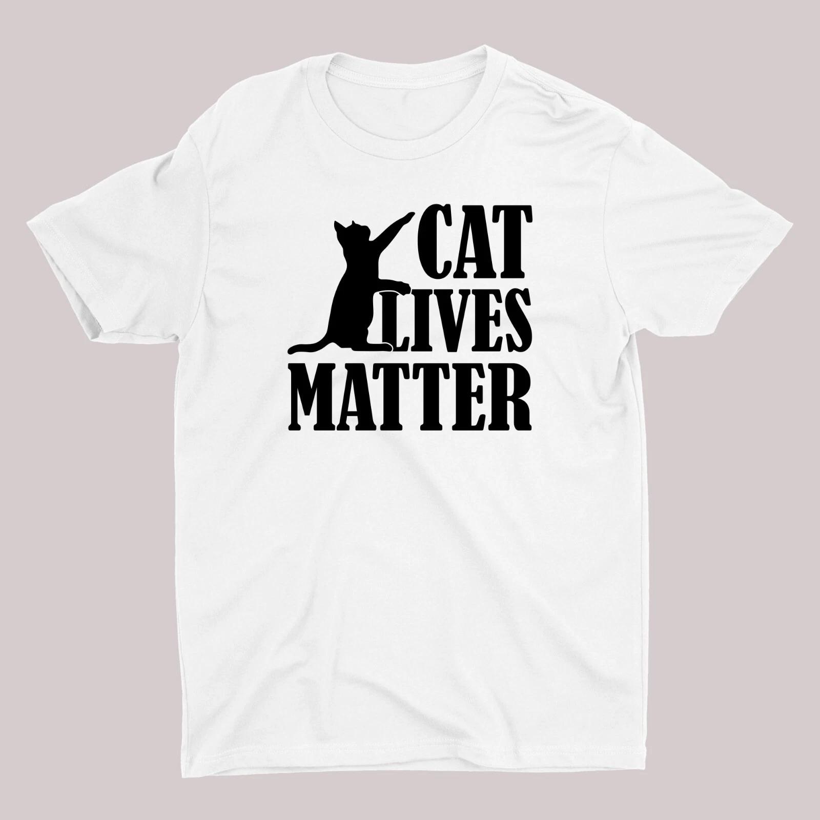 CATS LIVES MATTER T-Shirt, Animal Lovers Rescue Kitten Tops, Cat Dad Cat Mum Tee 2XL